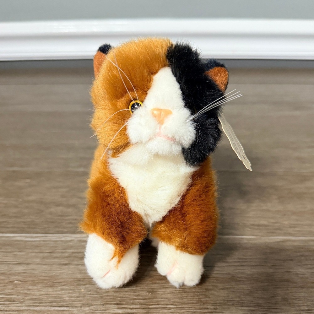 Plushland Calico Cat Bean Bag Plush Fighting‎ Cancer Orange Black White